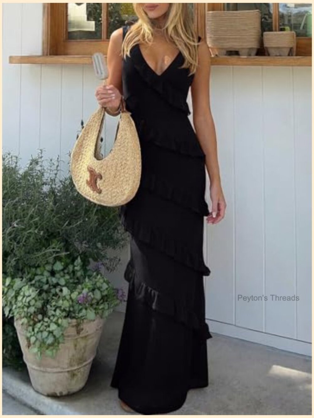 V Neck Mesh Maxi Cocktail Dress Bodycon Ruffle Backless Long Wedding Guest - Picture 6 of 7
